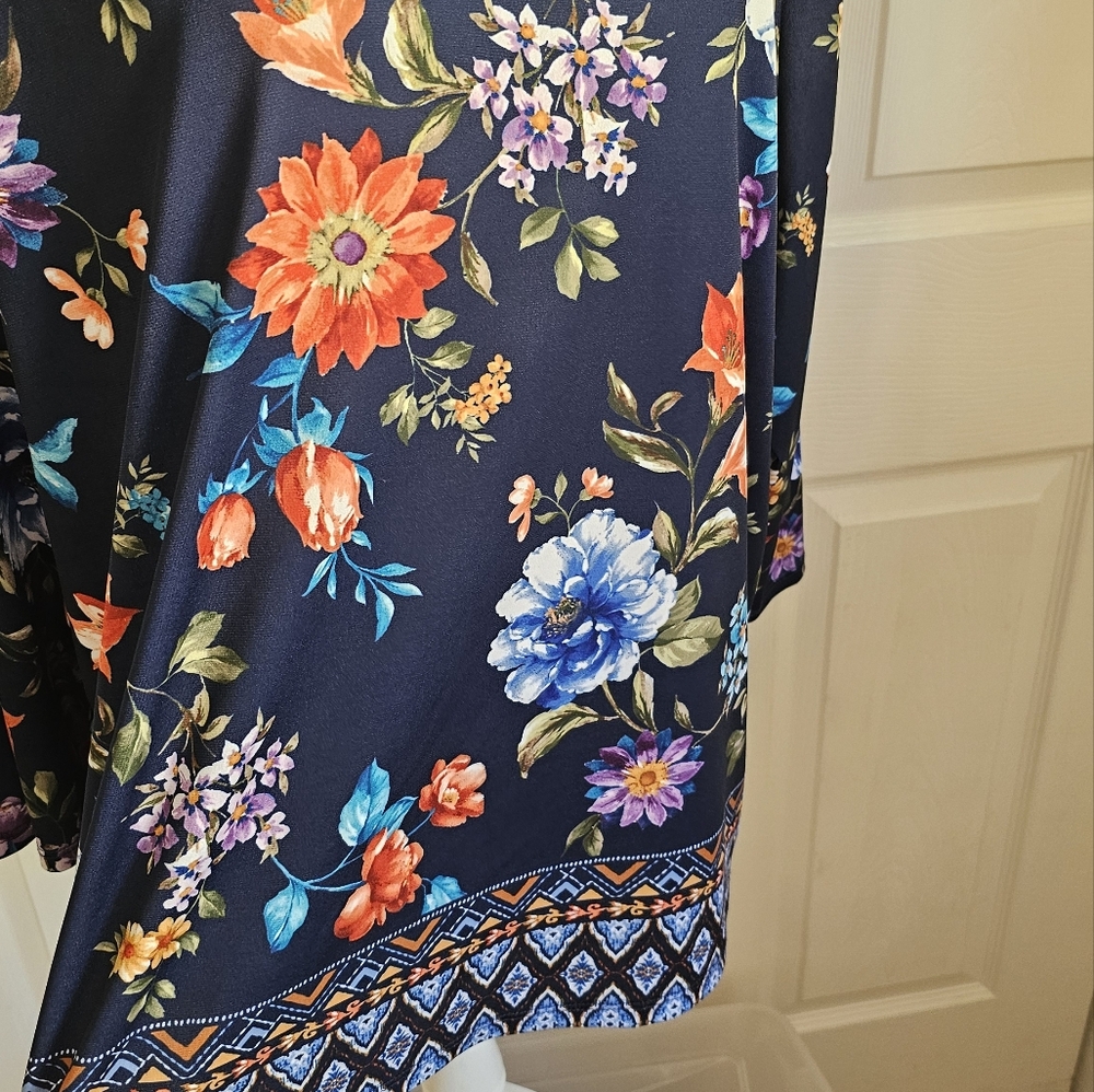 Womens Long Sleeve Floral Top XL - Picture 4 of 5